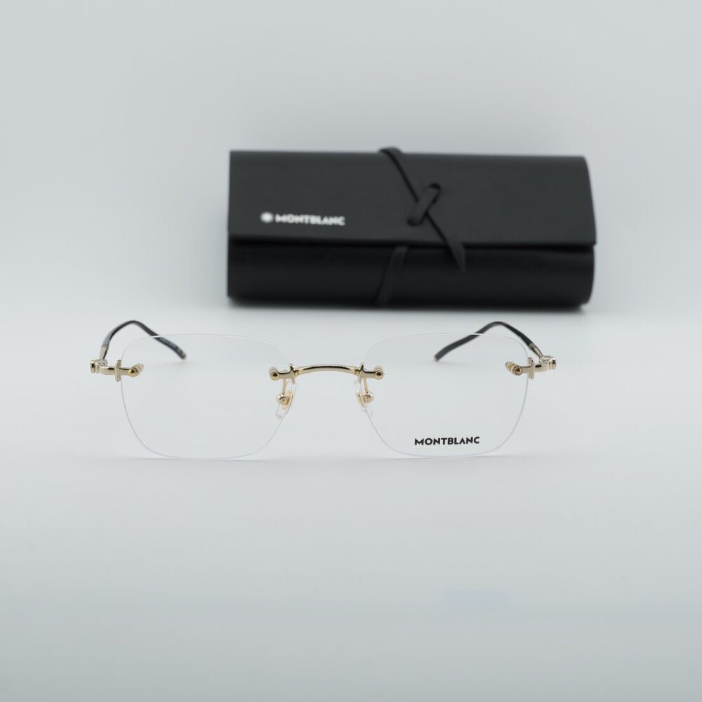 Montblanc MB0130O 002 Square Eyeglasses – Gold 53mm - Picture 2 of 9